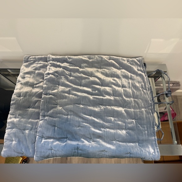 Hotel Collection Finest Linen Silk Blend Thick Blue Decor Pillow Shams (2pk) - Picture 4 of 5